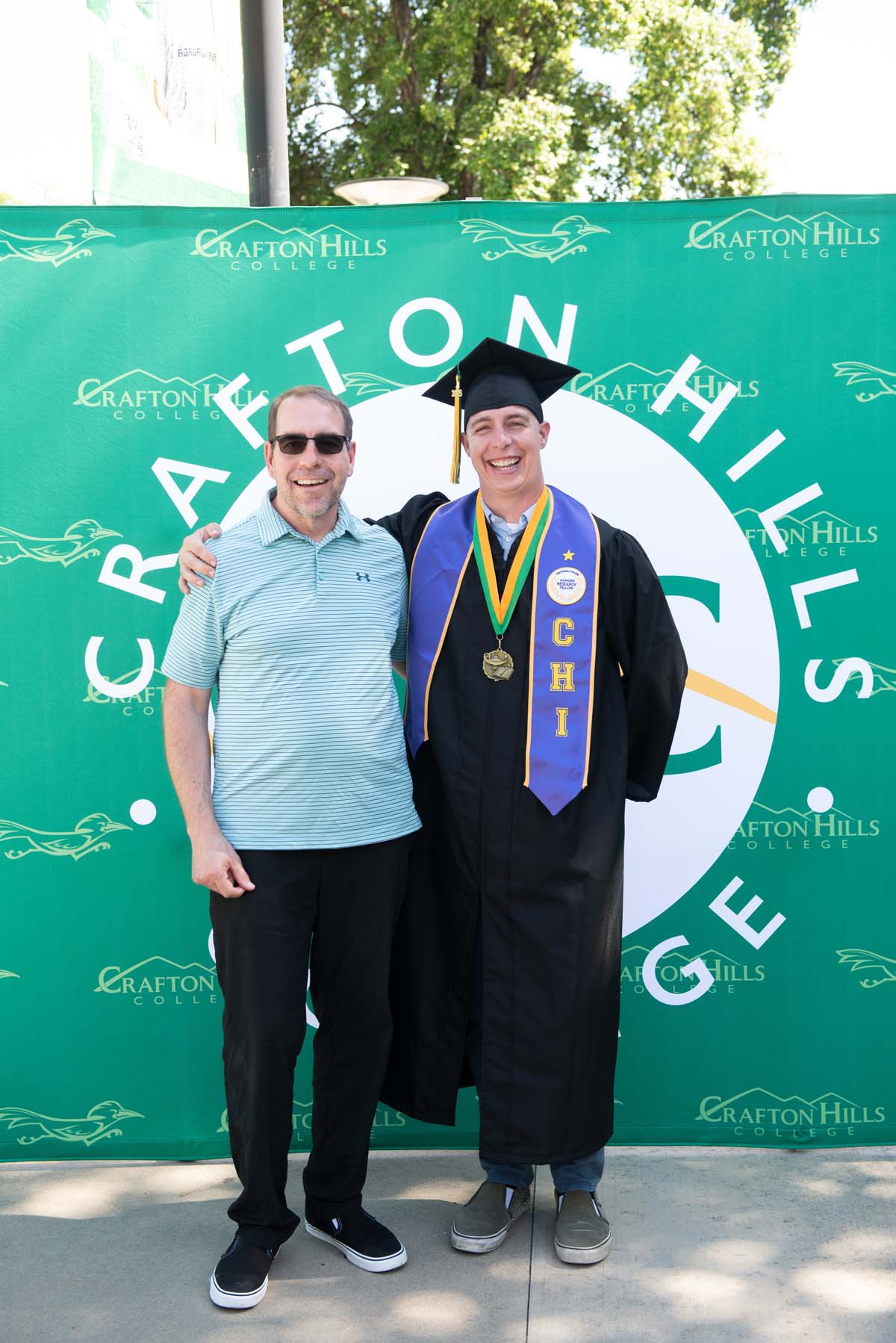 Grad recession at Commencement 2025 and pictures with family members.