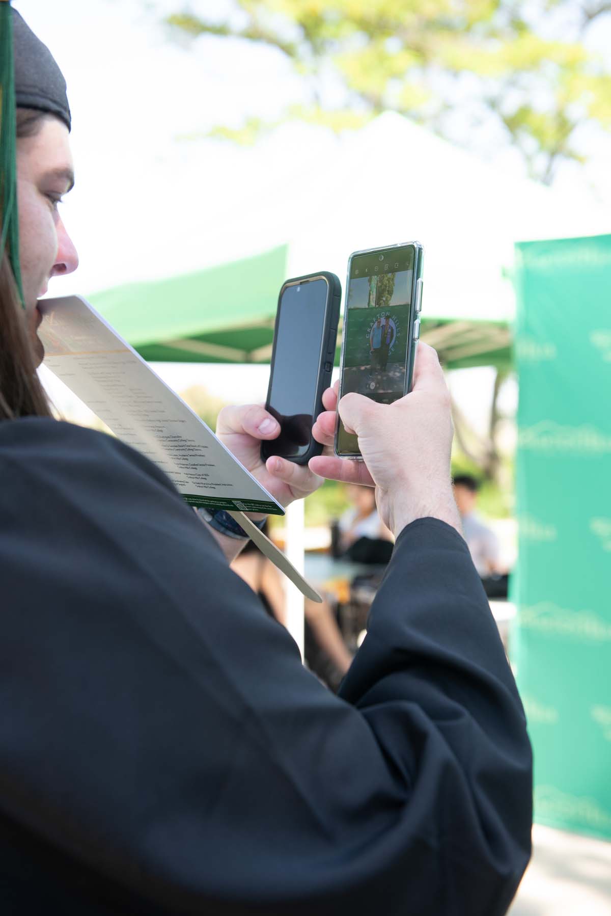 Grad recession at Commencement 2025 and pictures with family members.