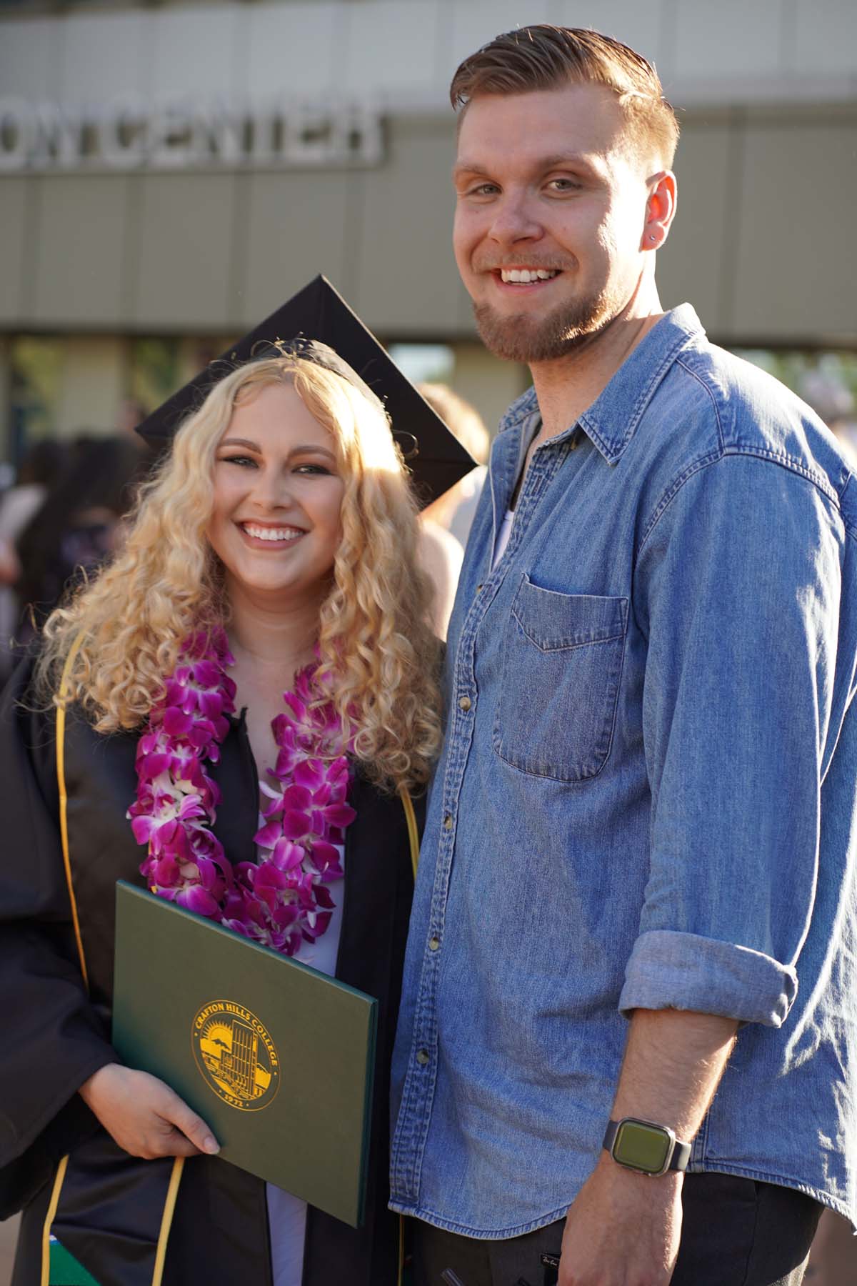 Grad recession at Commencement 2025 and pictures with family members.