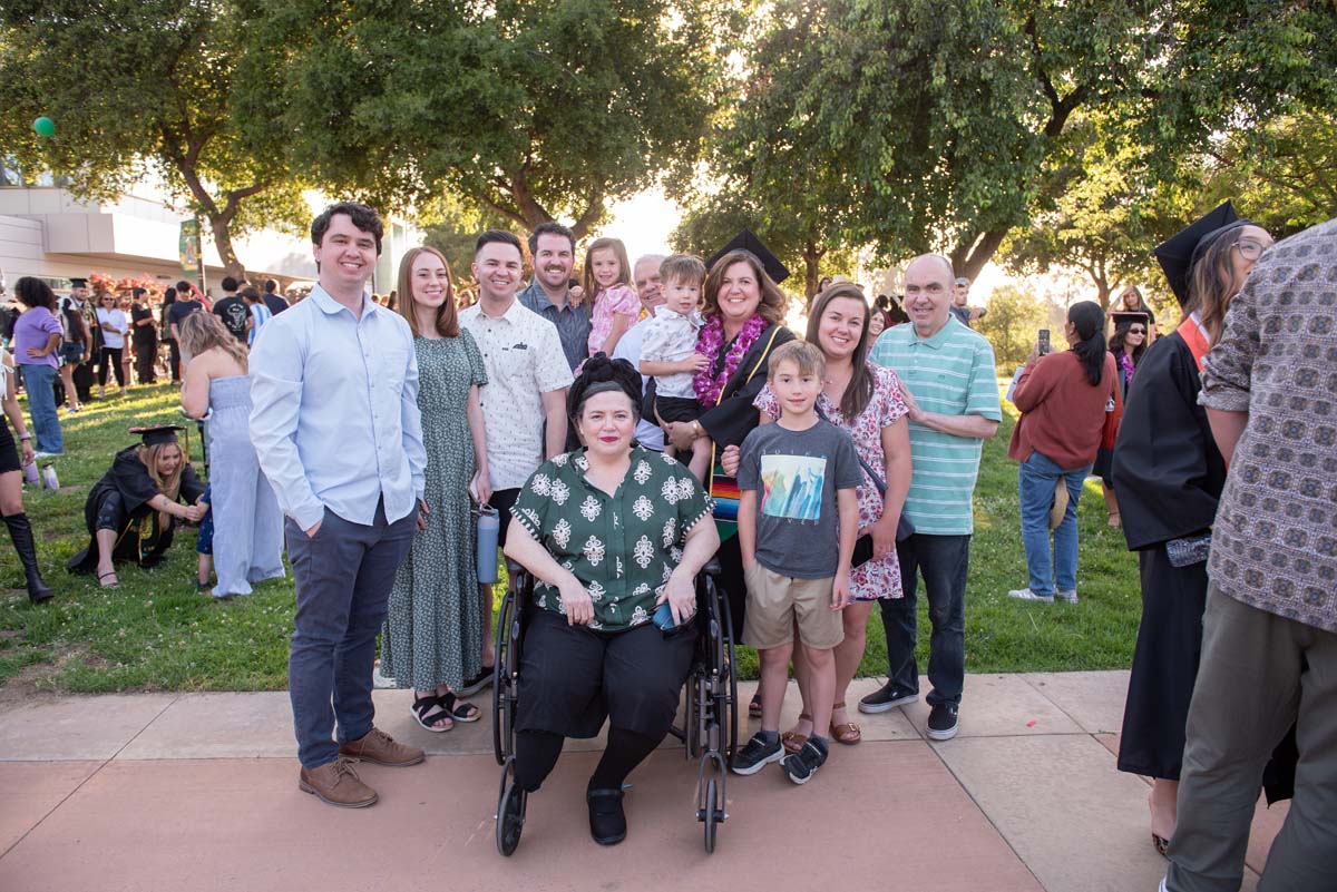 Grad recession at Commencement 2025 and pictures with family members.