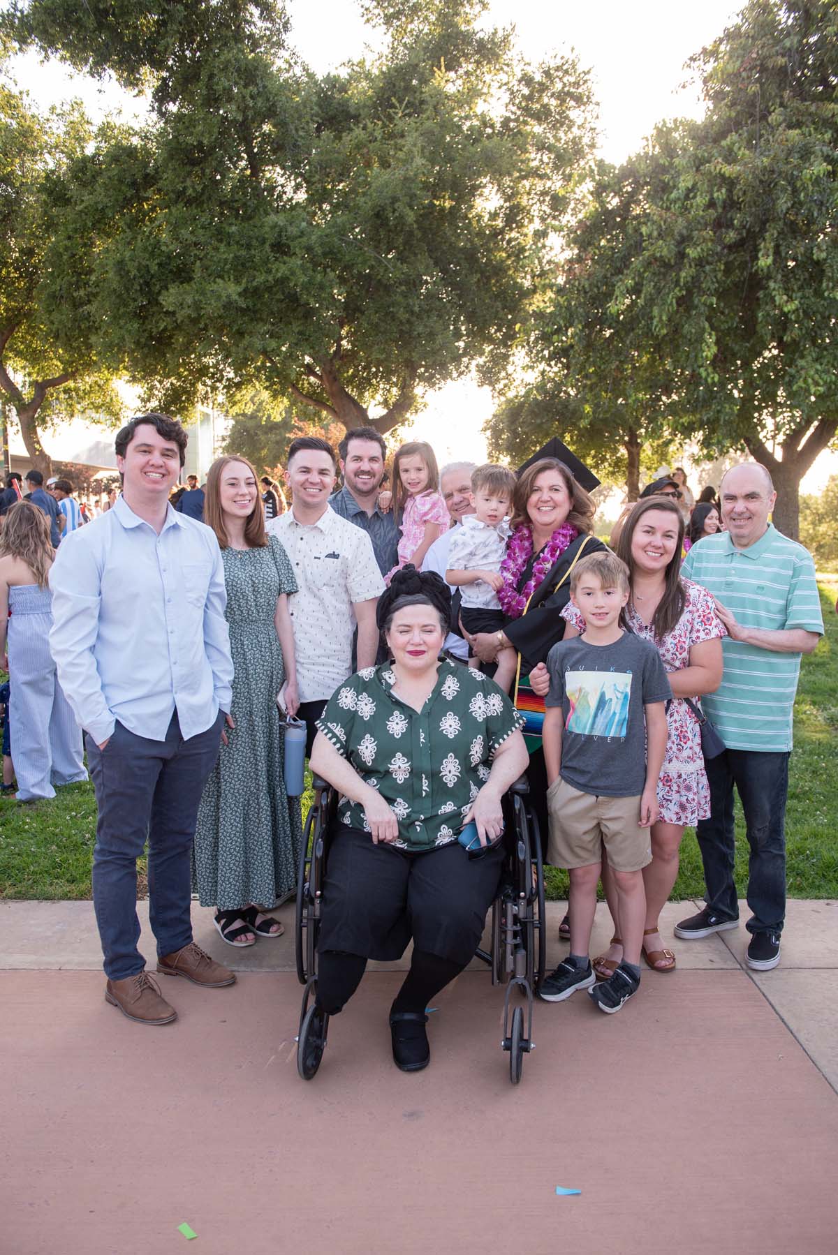 Grad recession at Commencement 2025 and pictures with family members.