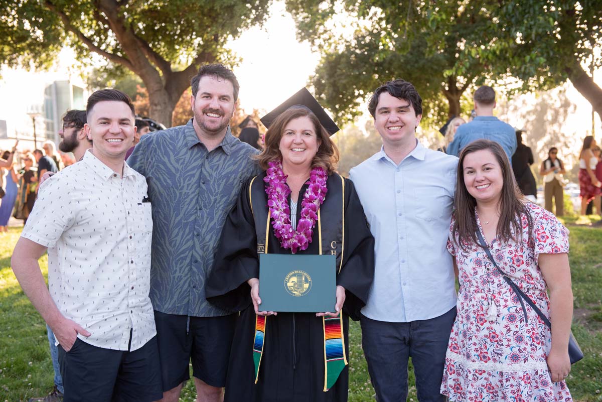 Grad recession at Commencement 2025 and pictures with family members.
