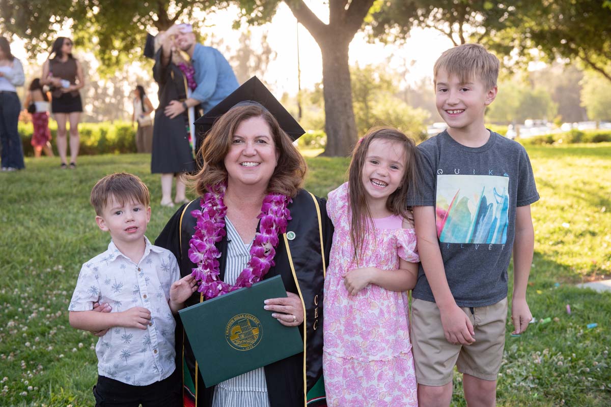 Grad recession at Commencement 2025 and pictures with family members.