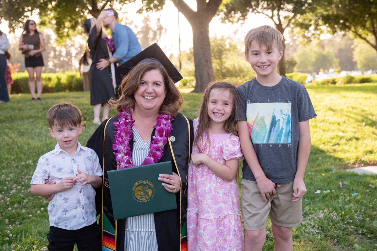 Grad recession at Commencement 2025 and pictures with family members.