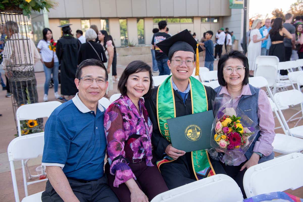 Grad recession at Commencement 2025 and pictures with family members.