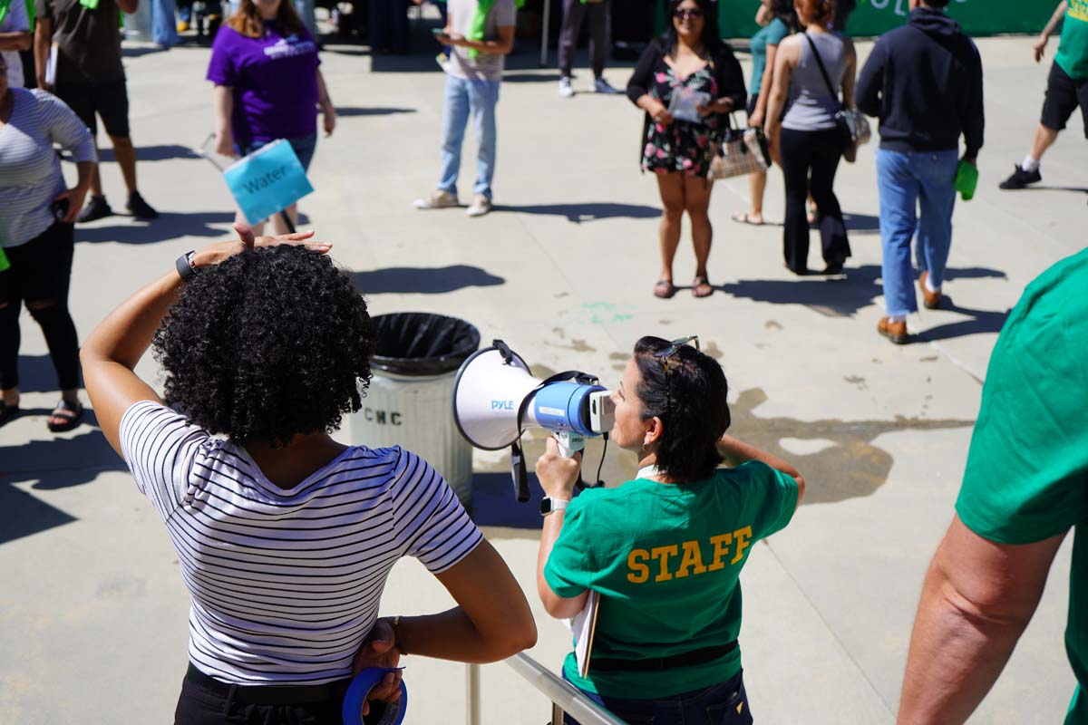 Students attend Commencement rehearsal.