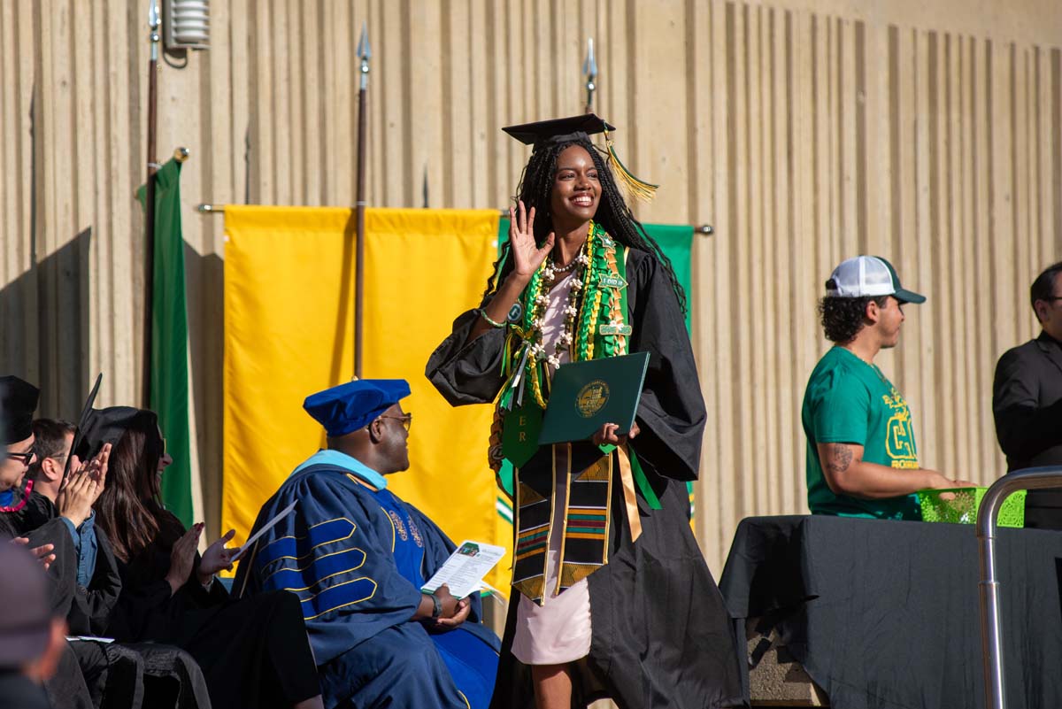 Grads walk across stage at CHC Commencement 2025.