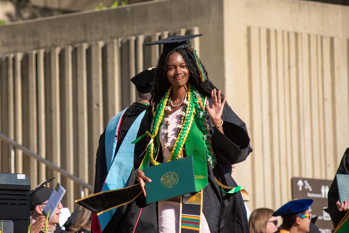 Grads walk across stage at CHC Commencement 2025.