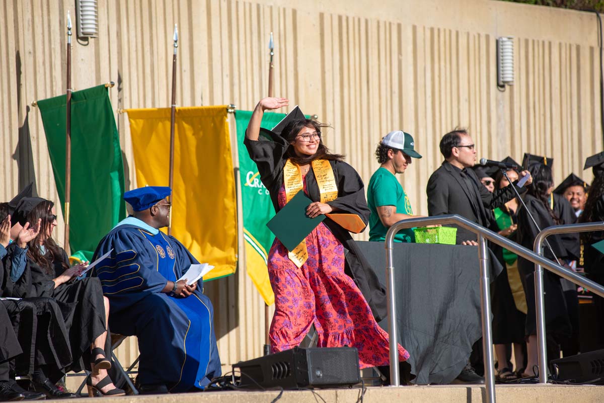 Grads walk across stage at CHC Commencement 2025.