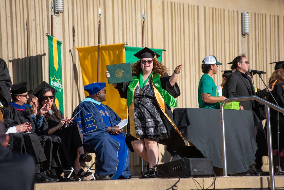 Grads walk across stage at CHC Commencement 2025.