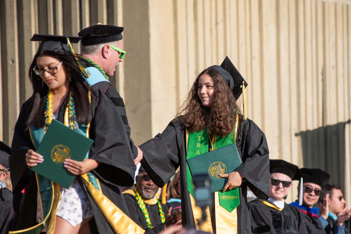 Grads walk across stage at CHC Commencement 2025.