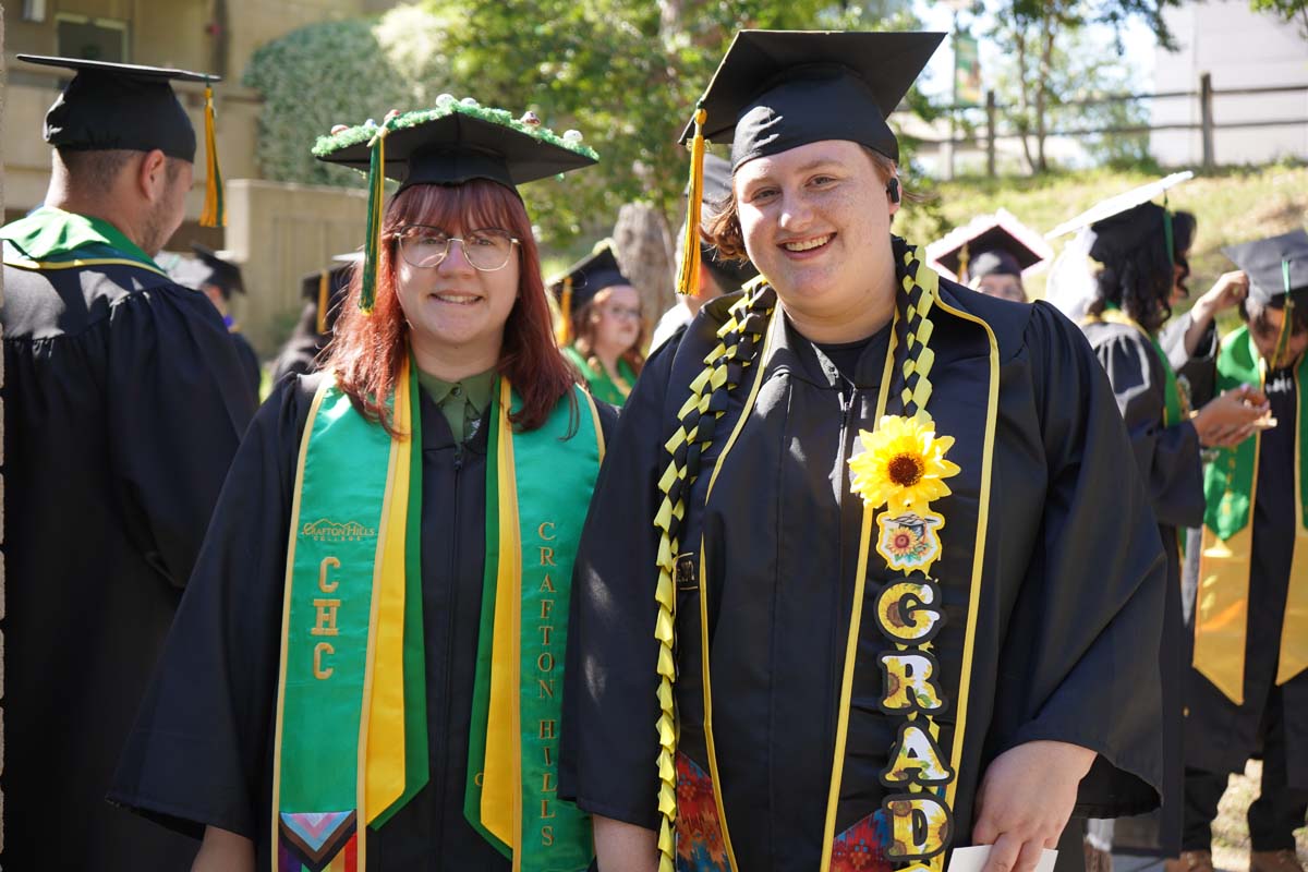 Grads line up for commencement at CHC.