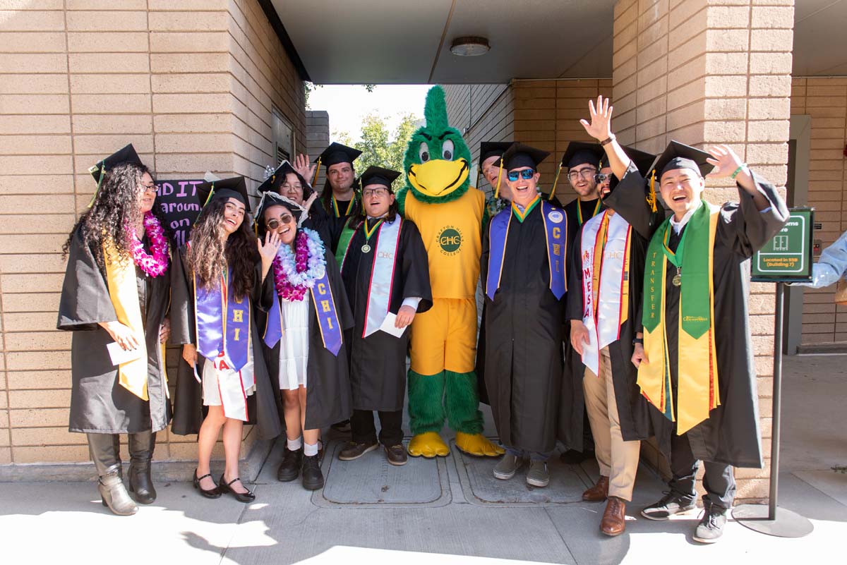Grads line up for commencement at CHC.