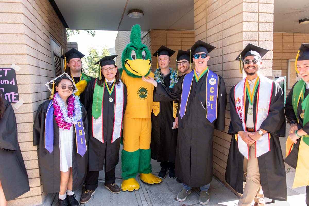 Grads line up for commencement at CHC.
