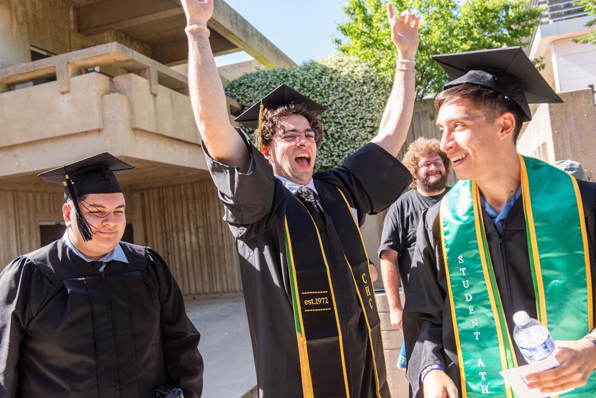 Grads line up for commencement at CHC.