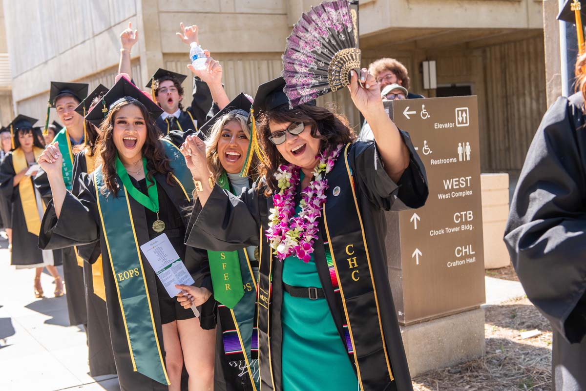 Grads line up for commencement at CHC.
