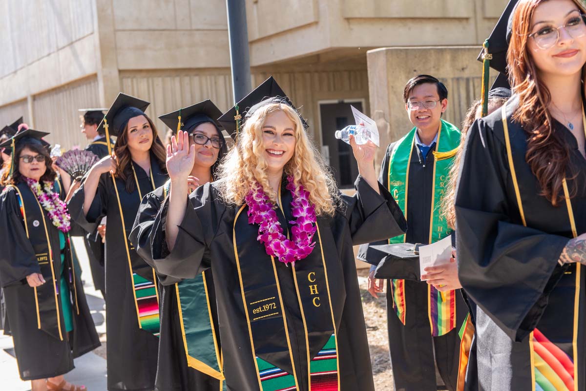 Grads line up for commencement at CHC.