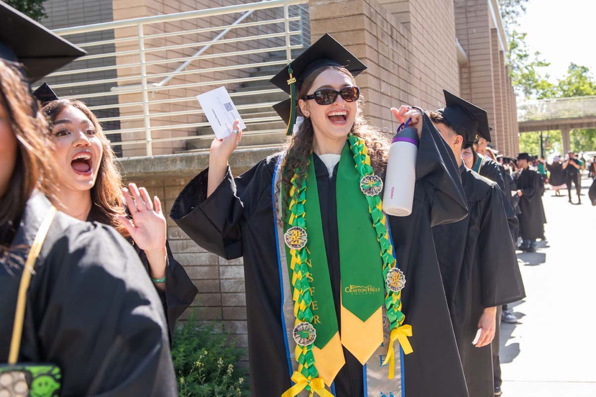 Grads line up for commencement at CHC.