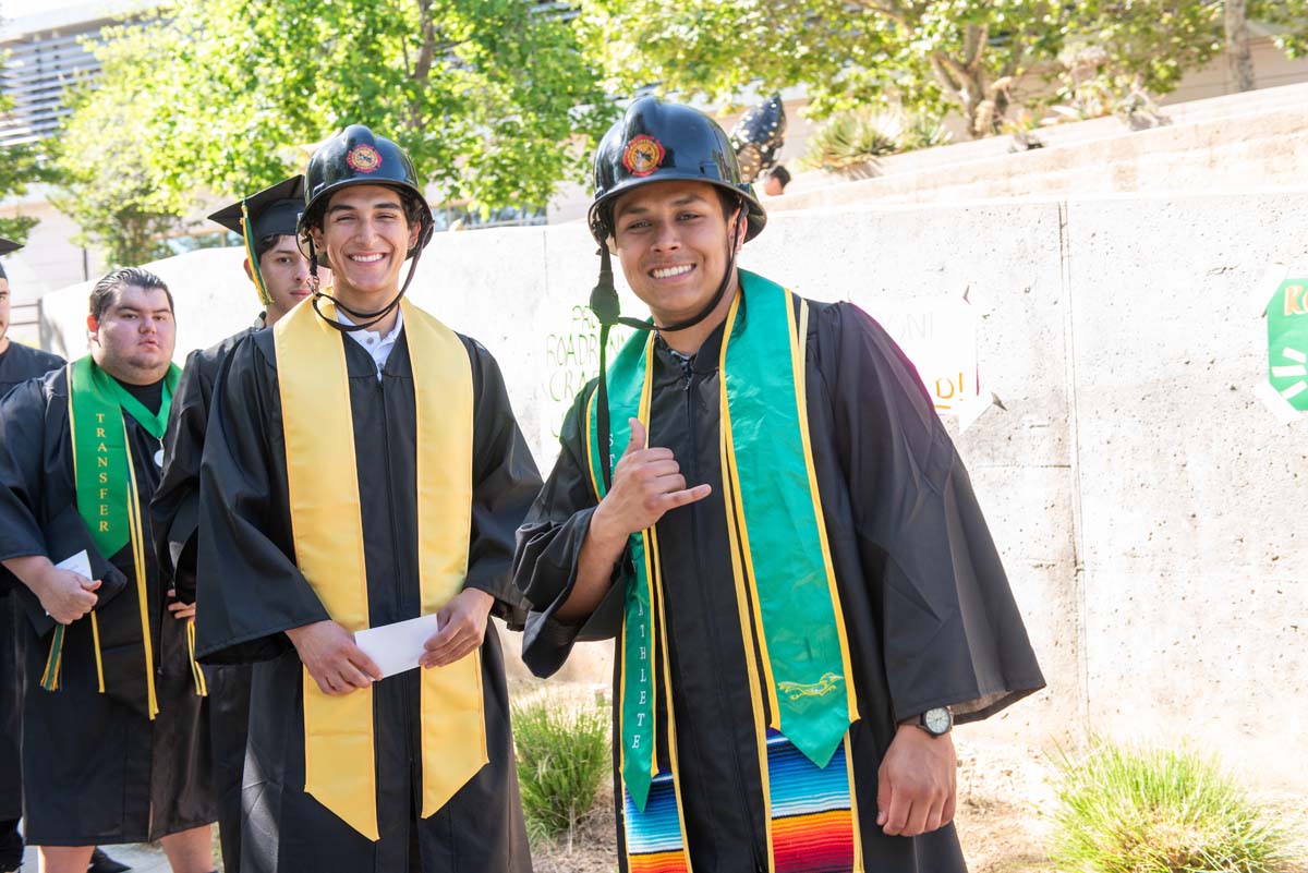 Grads line up for commencement at CHC.