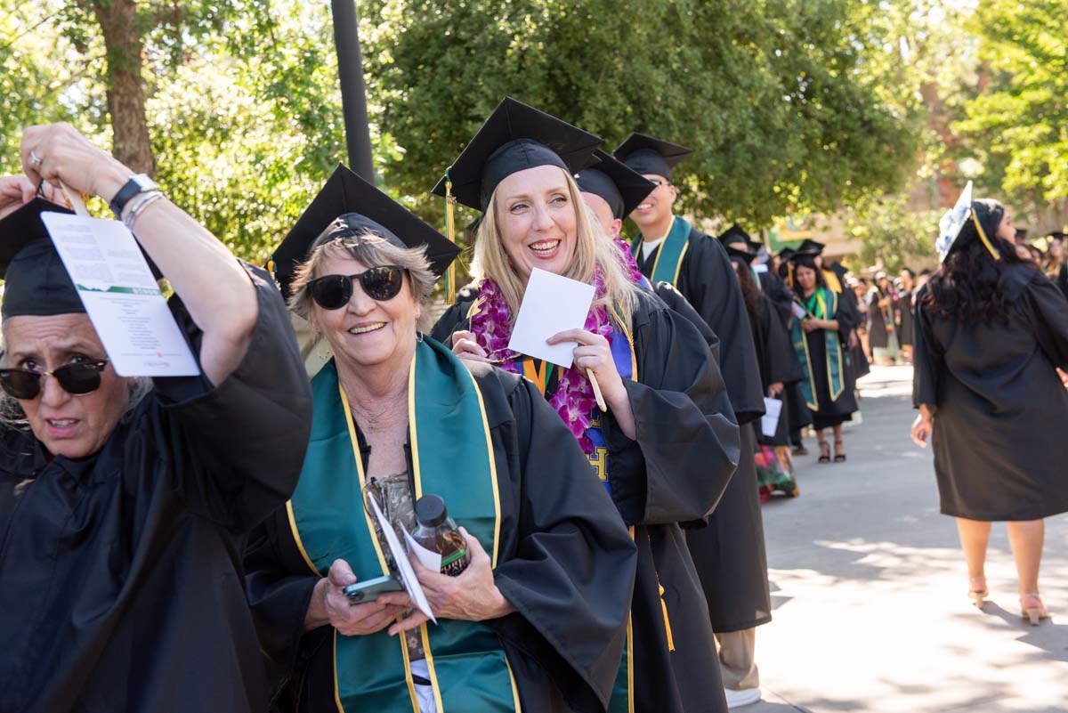 Grads line up for commencement at CHC.