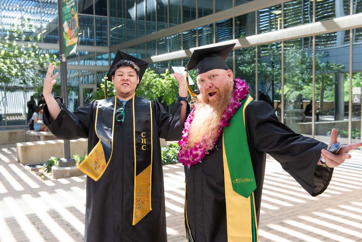 Grads line up for commencement at CHC.