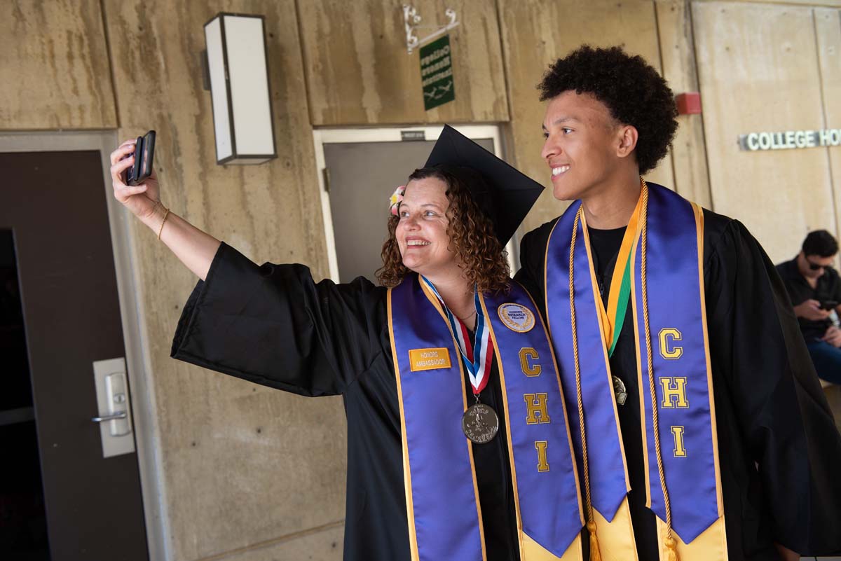 Grads line up for commencement at CHC.
