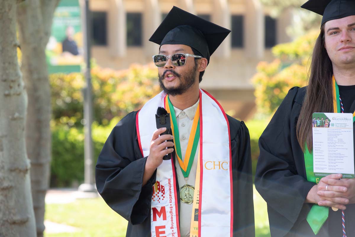 Grads line up for commencement at CHC.
