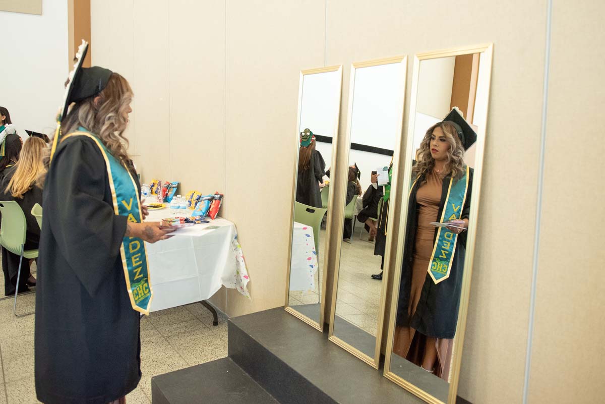 Grads line up for commencement at CHC.