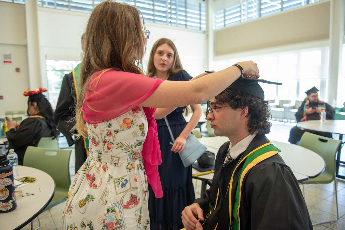 Grads line up for commencement at CHC.