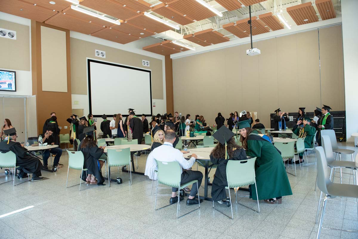 Grads line up for commencement at CHC.