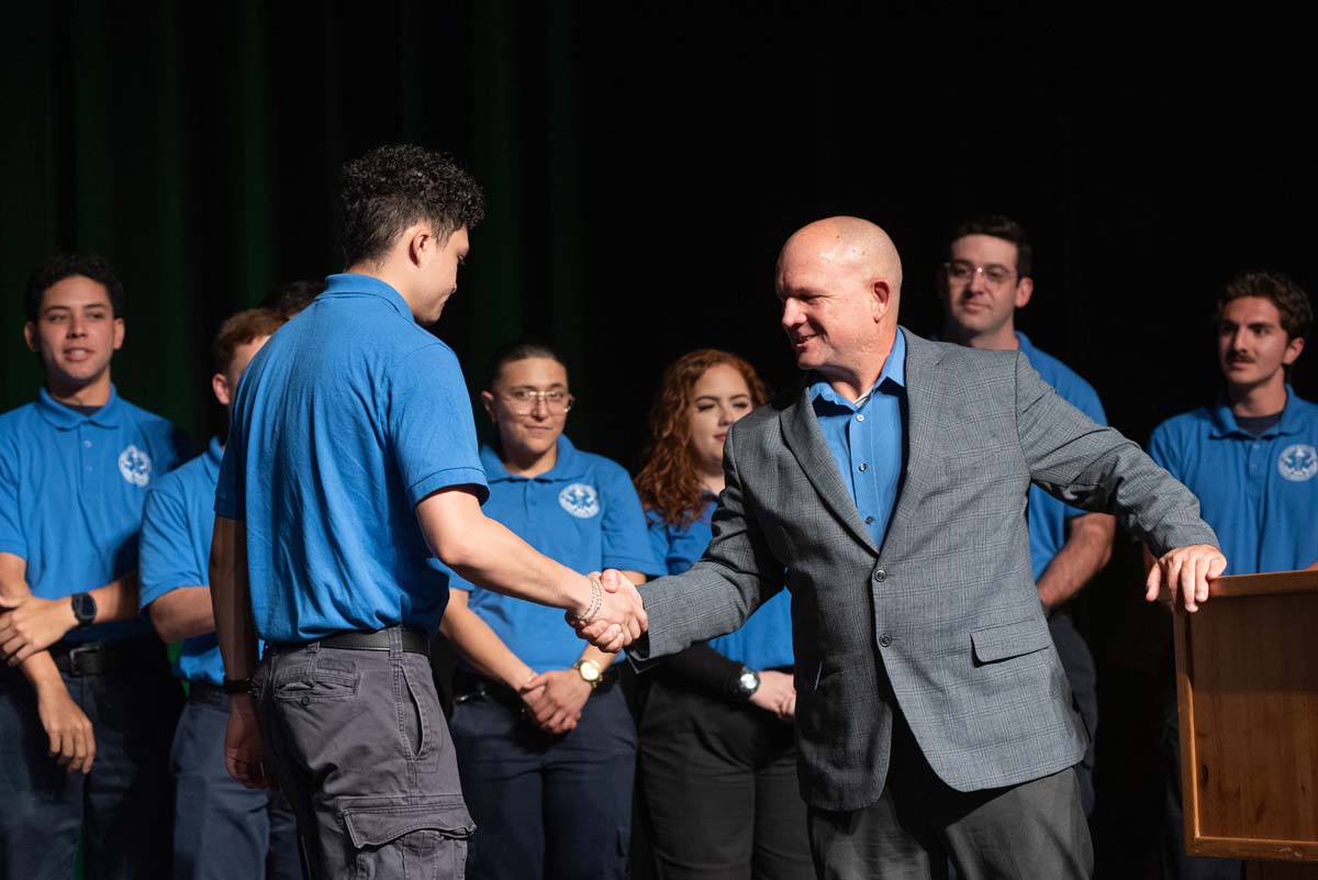 EMT grads are celebrated at graduation ceremony.