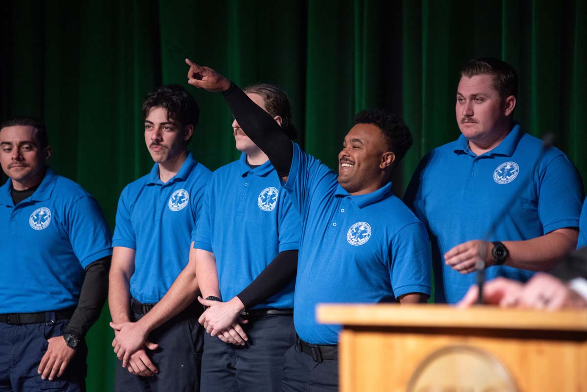 Crafton Hills College celebrate newest EMTS at graduation ceremony.