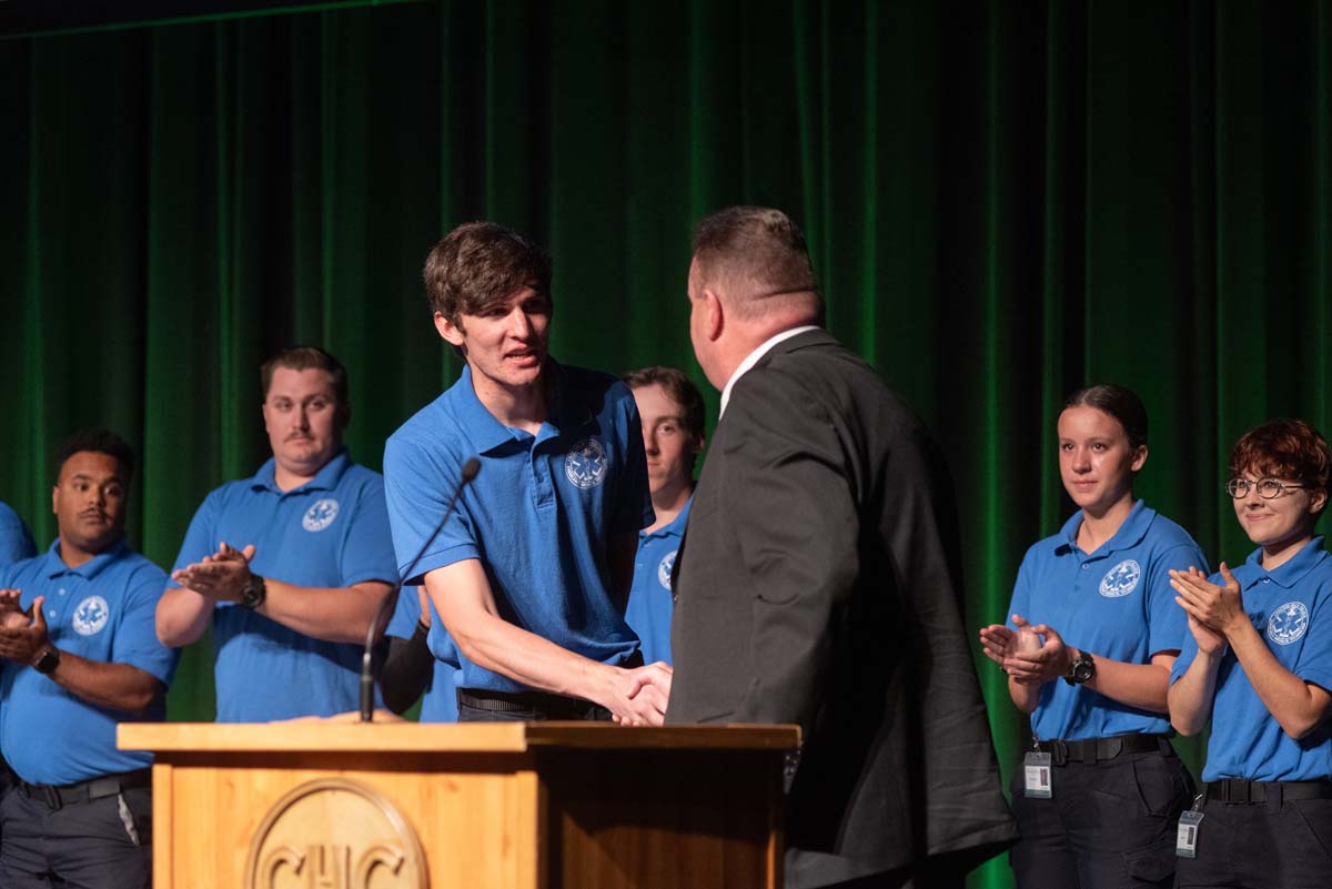 Crafton Hills College celebrate newest EMTS at graduation ceremony.