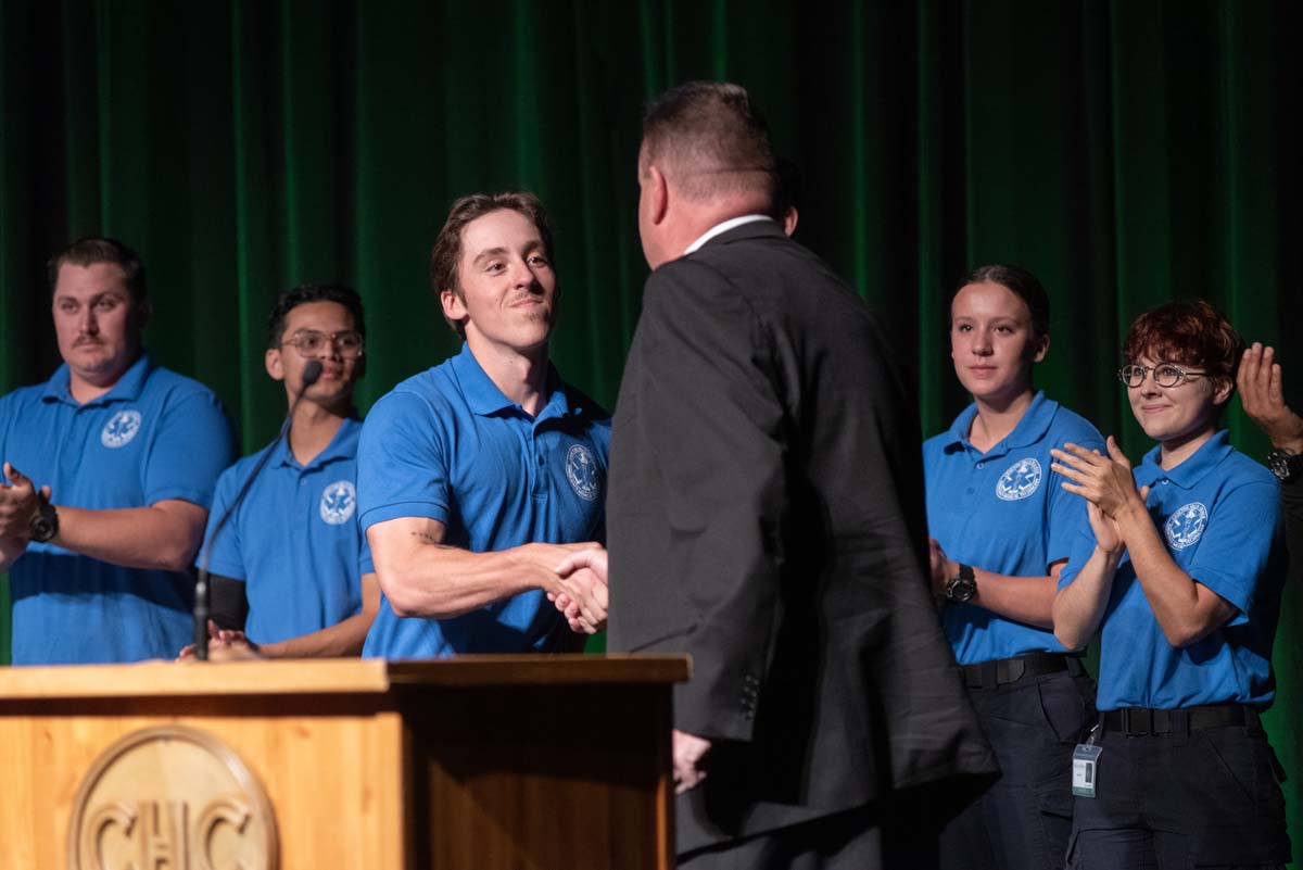 Crafton Hills College celebrate newest EMTS at graduation ceremony.