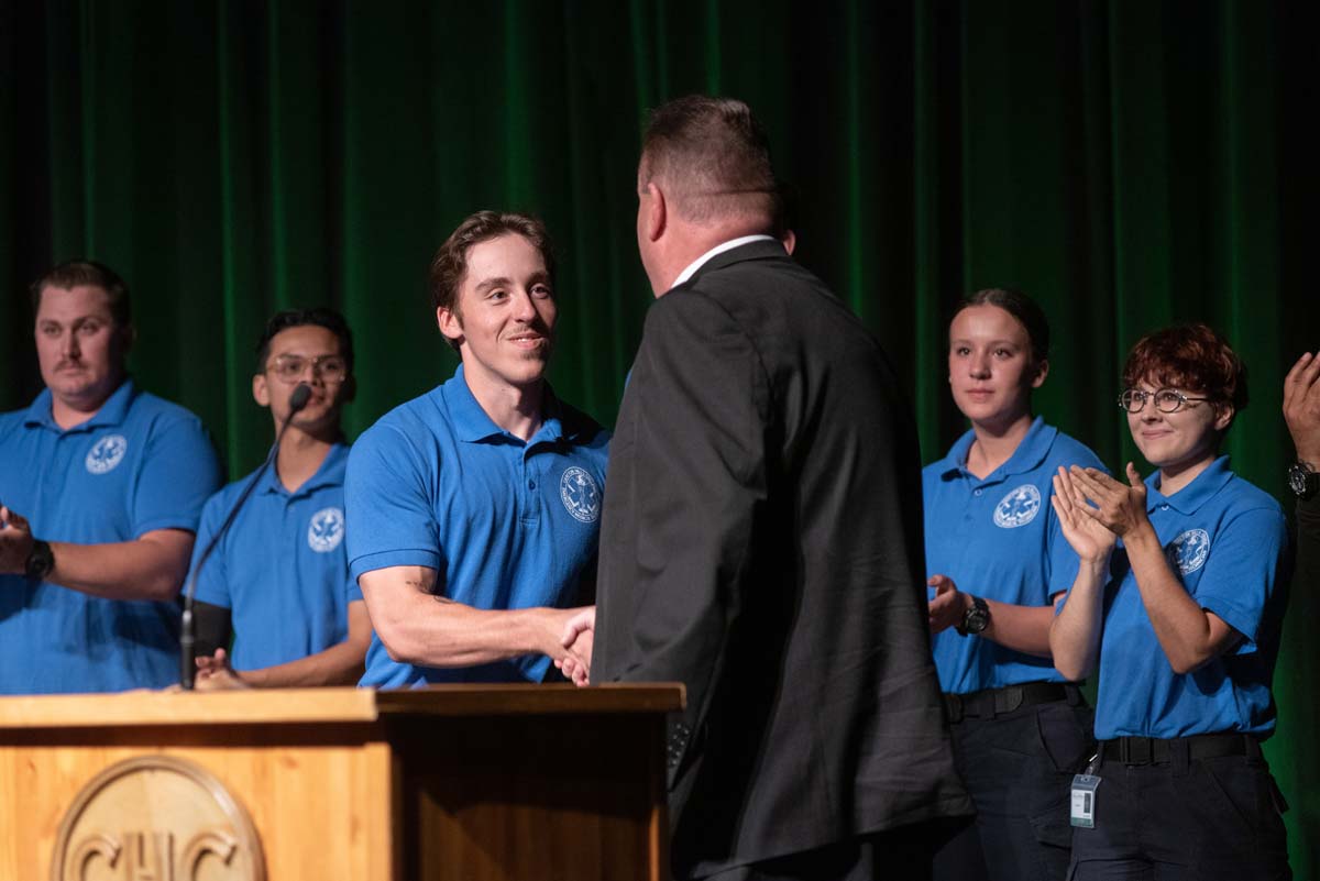 Crafton Hills College celebrate newest EMTS at graduation ceremony.
