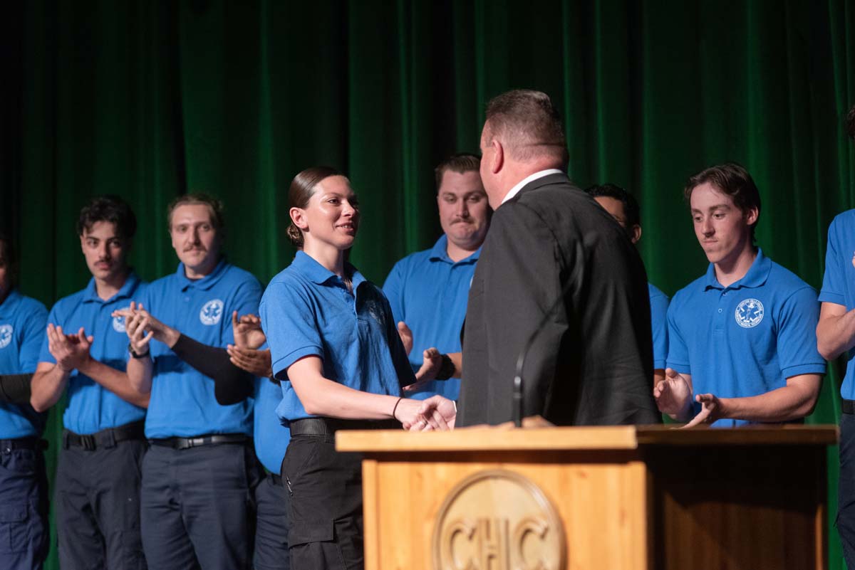 Crafton Hills College celebrate newest EMTS at graduation ceremony.