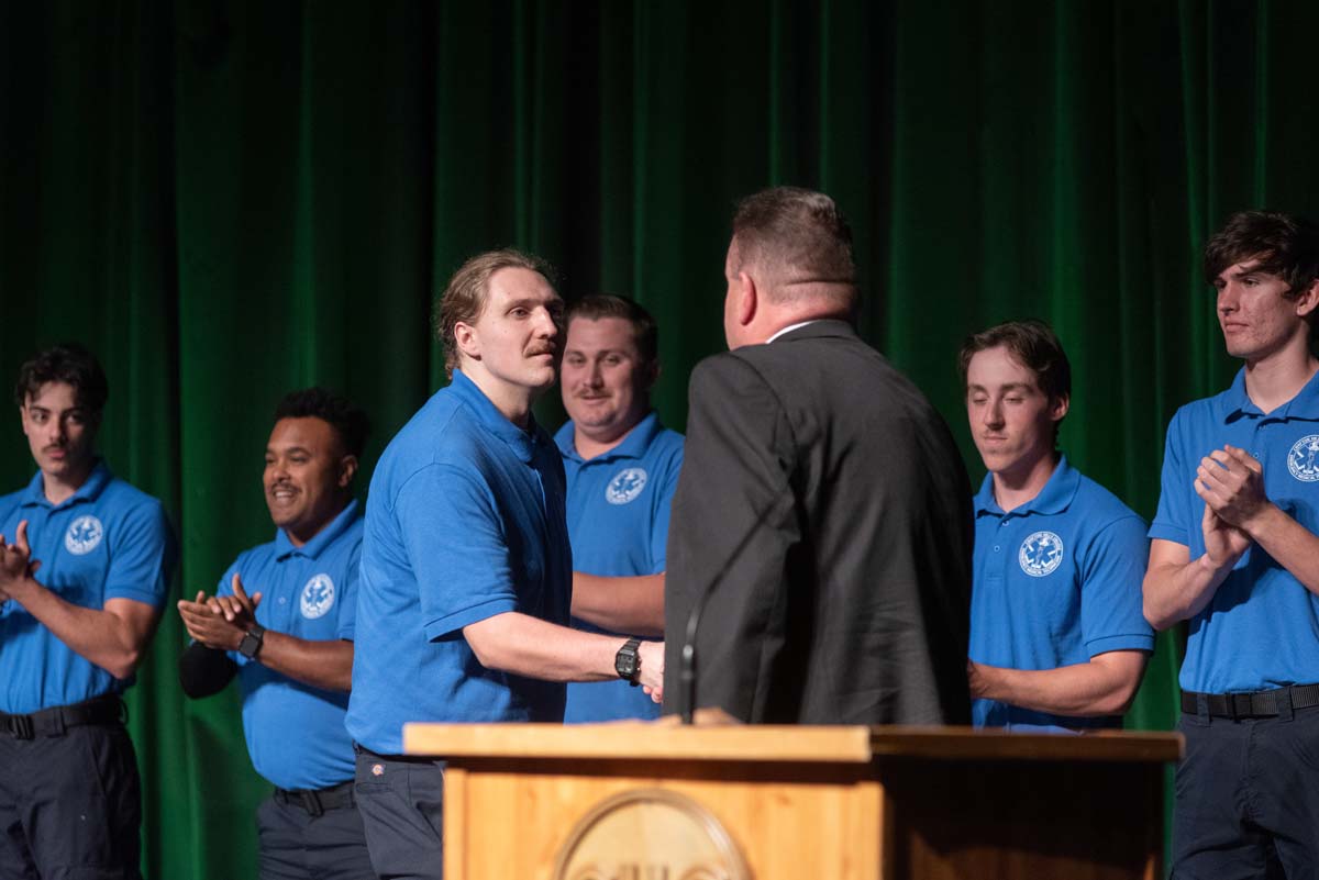 Crafton Hills College celebrate newest EMTS at graduation ceremony.