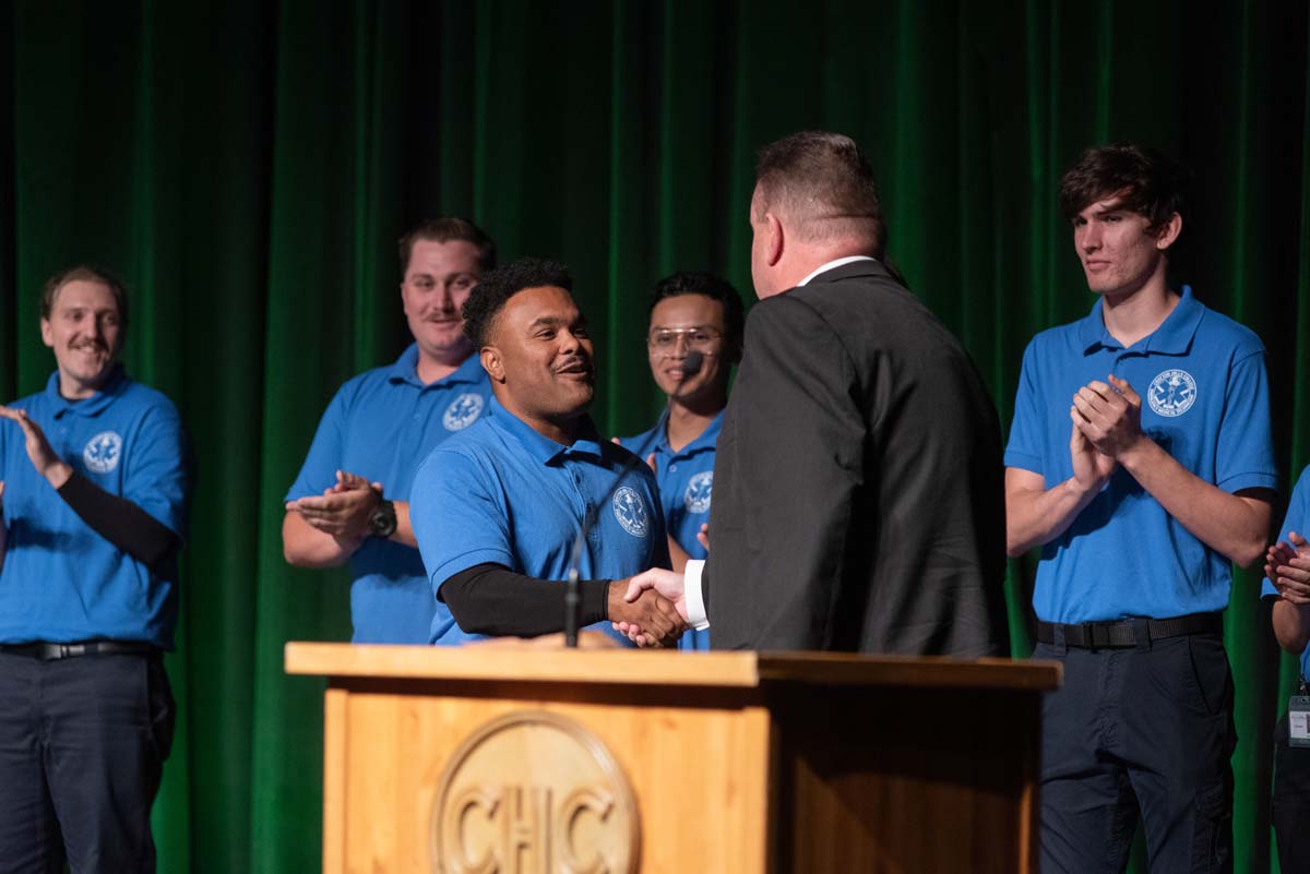 Crafton Hills College celebrate newest EMTS at graduation ceremony.