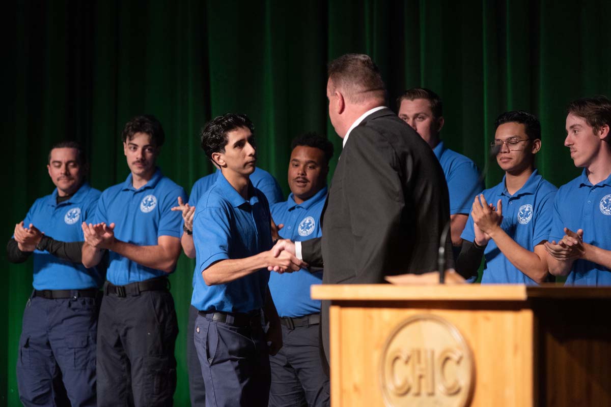 Crafton Hills College celebrate newest EMTS at graduation ceremony.