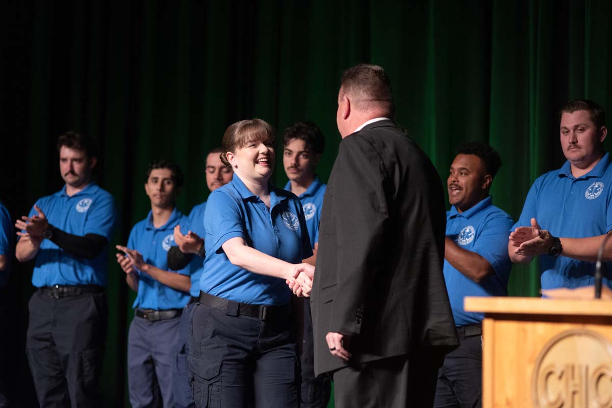 Crafton Hills College celebrate newest EMTS at graduation ceremony.