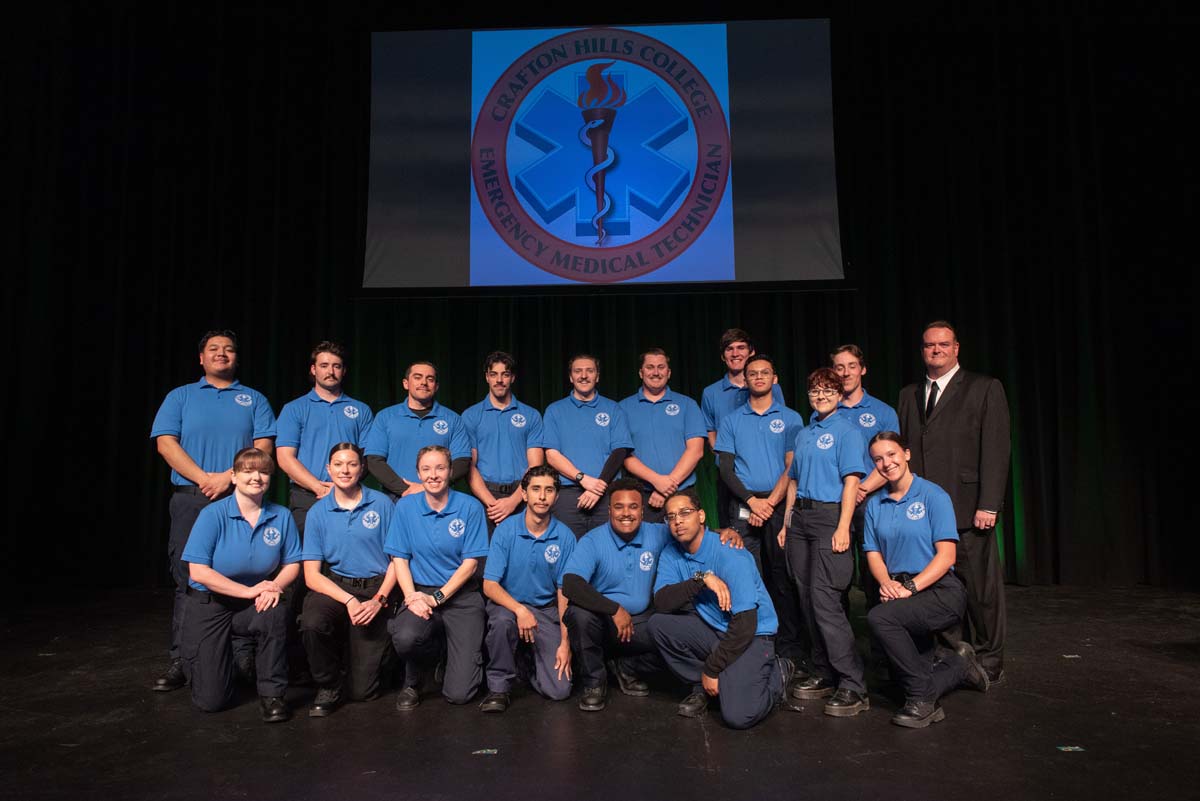Crafton Hills College celebrate newest EMTS at graduation ceremony.