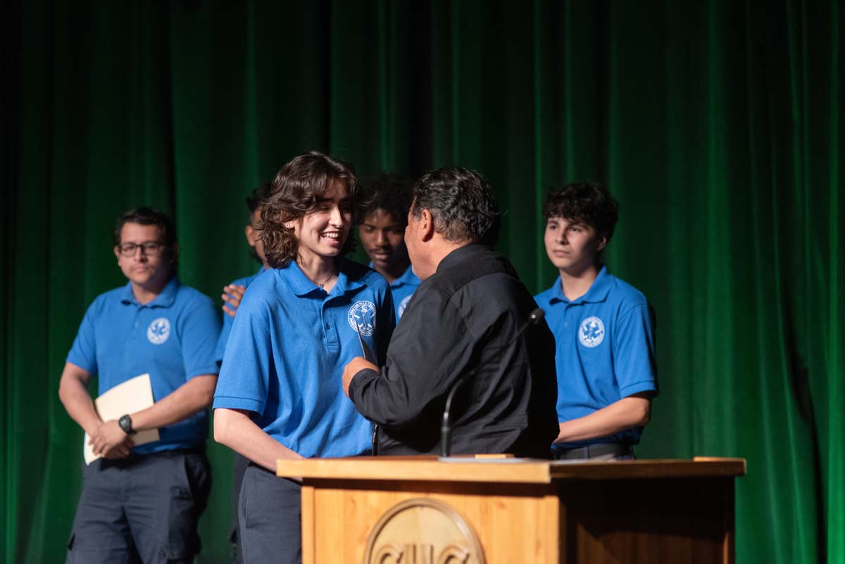 Crafton Hills College celebrate newest EMTS at graduation ceremony.