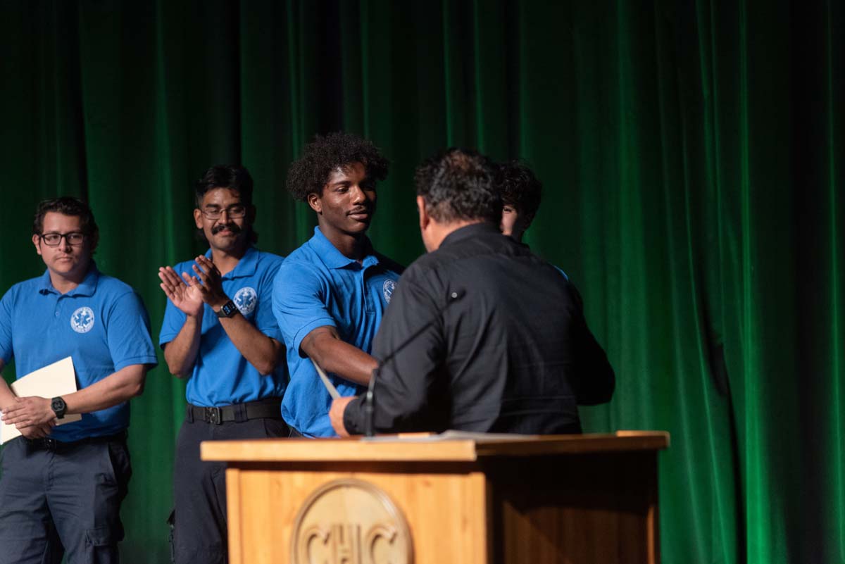 Crafton Hills College celebrate newest EMTS at graduation ceremony.
