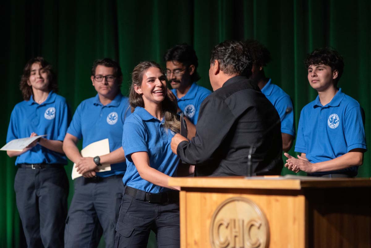 Crafton Hills College celebrate newest EMTS at graduation ceremony.