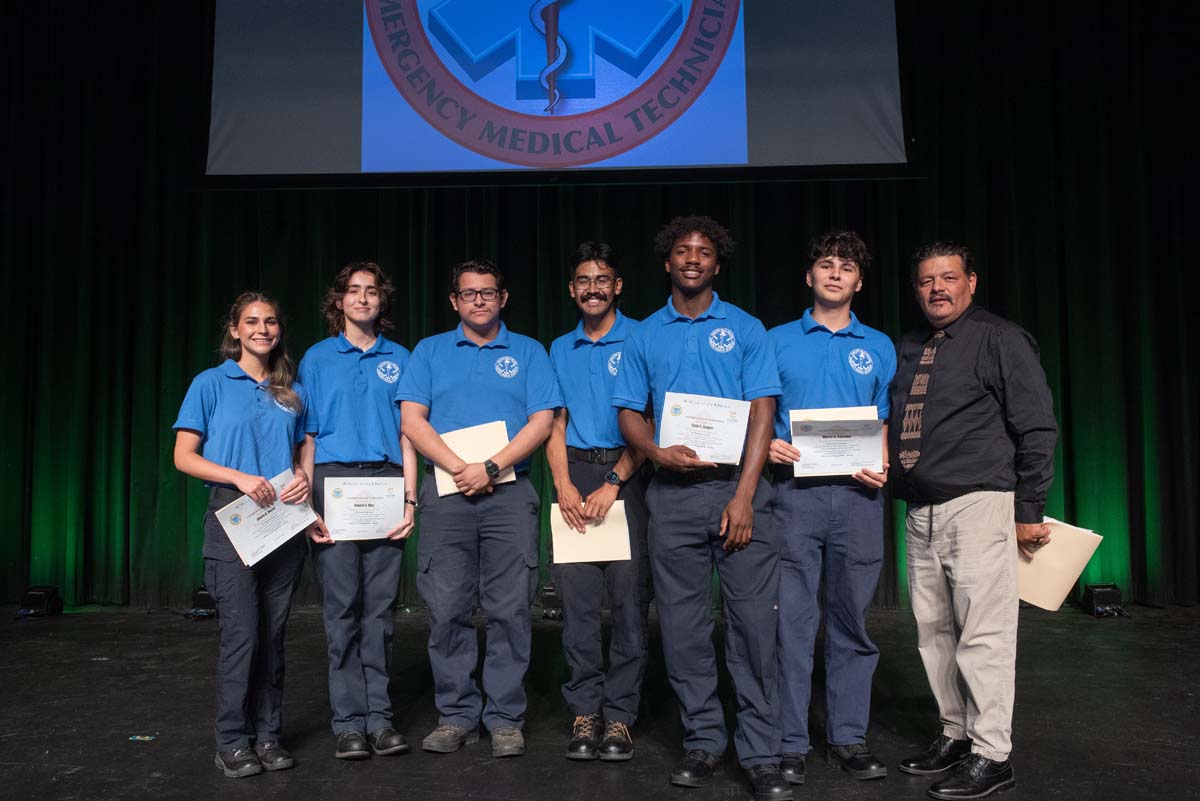 Crafton Hills College celebrate newest EMTS at graduation ceremony.