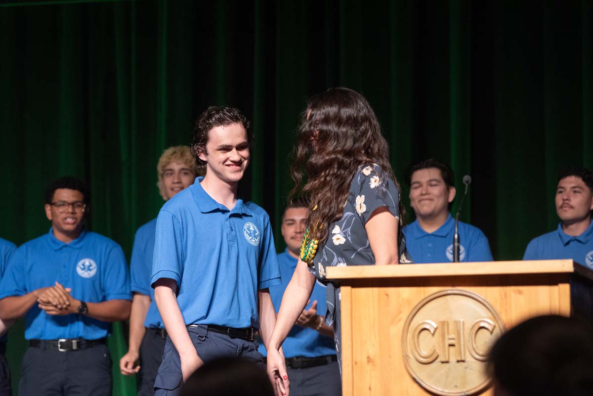 Crafton Hills College celebrate newest EMTS at graduation ceremony.