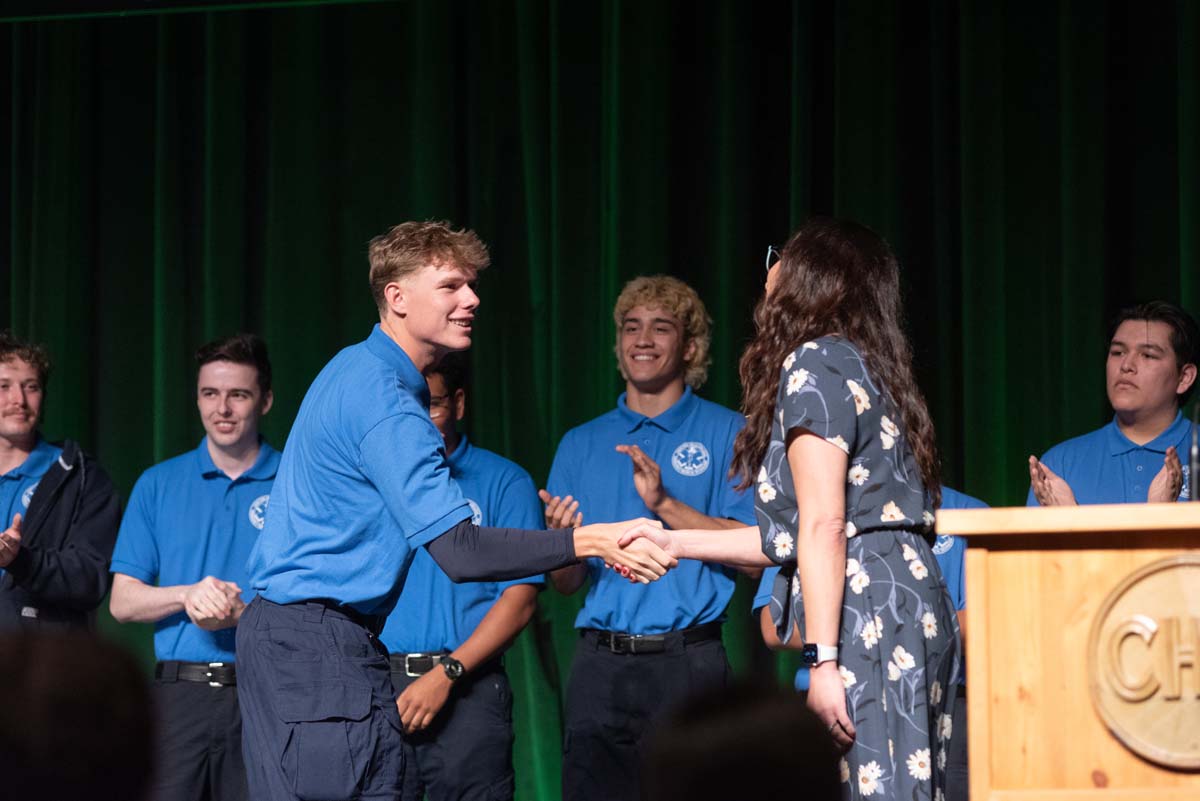 Crafton Hills College celebrate newest EMTS at graduation ceremony.