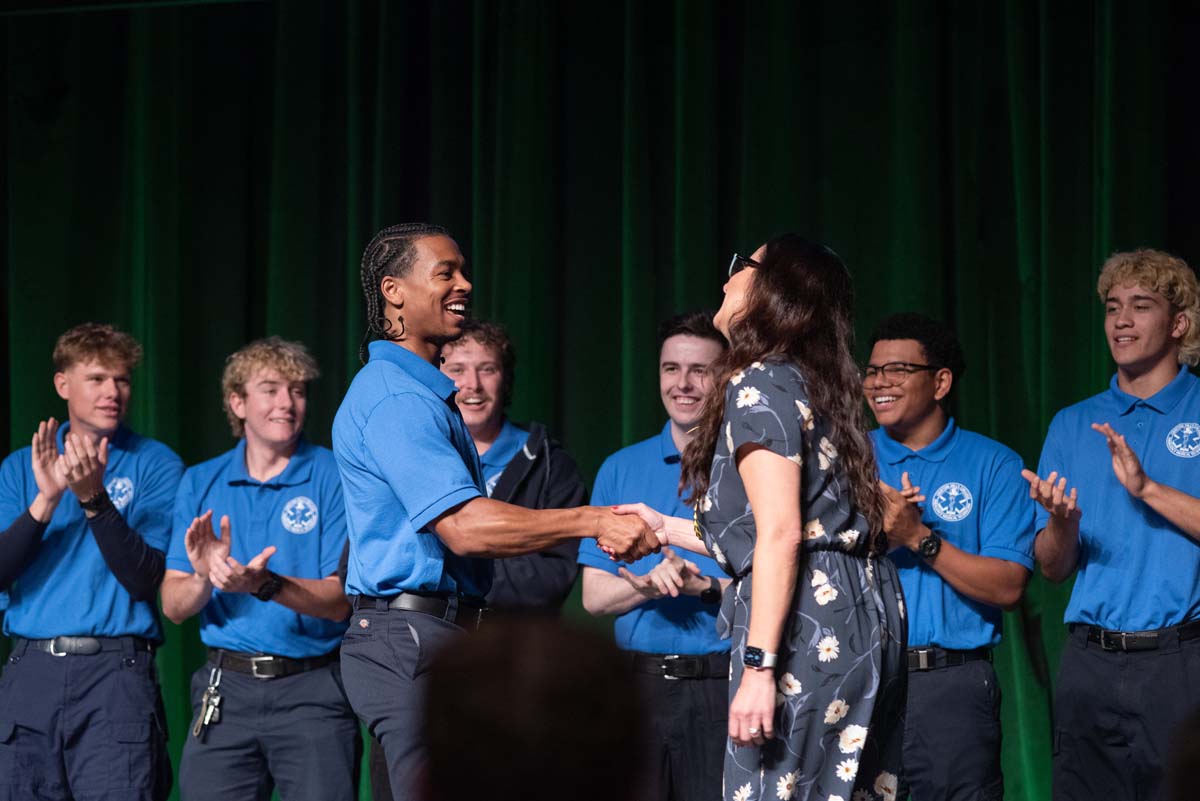 Crafton Hills College celebrate newest EMTS at graduation ceremony.
