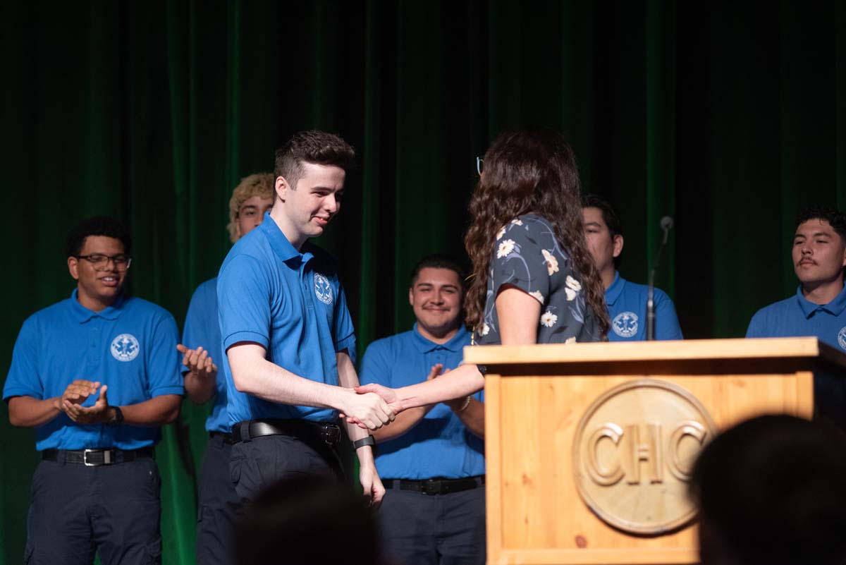 Crafton Hills College celebrate newest EMTS at graduation ceremony.