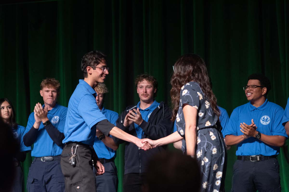 Crafton Hills College celebrate newest EMTS at graduation ceremony.